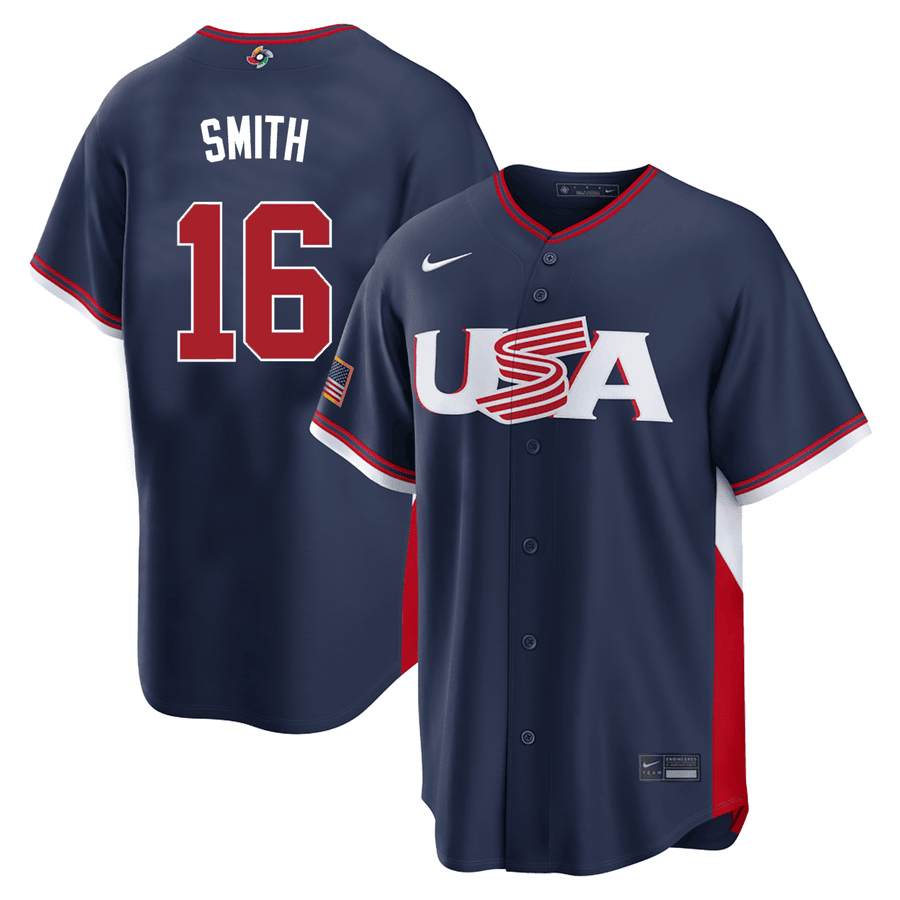 16 Will Smith Usa 2026 World Baseball Classic Baseball Jersey Team Usa Wbc 2026 Merch White