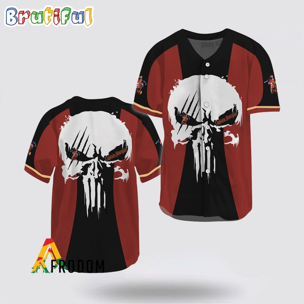 Ghost Head White Skull Captain Morgan Baseball Jersey