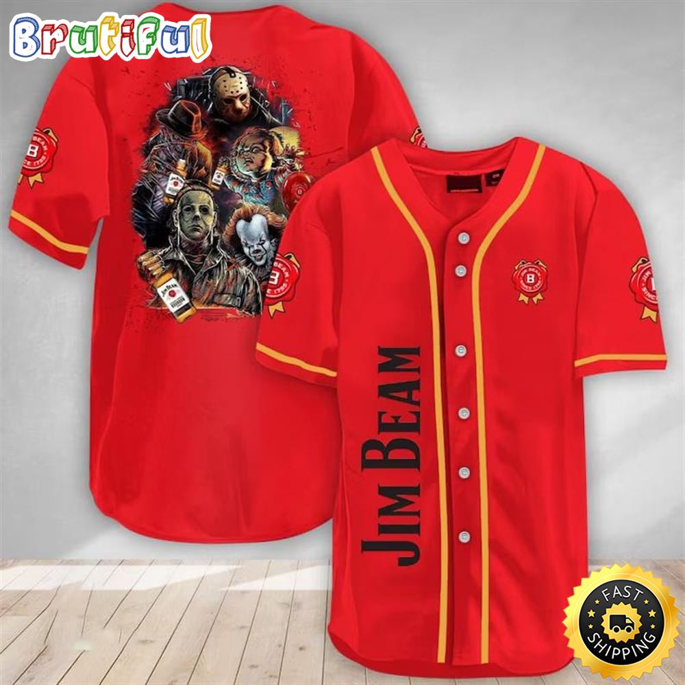 Horror Characters Jim Beam Baseball Jersey