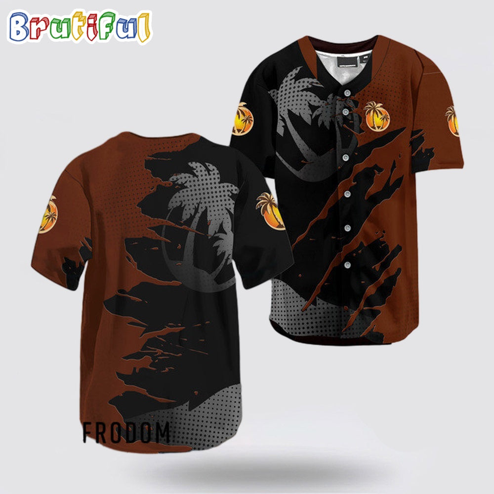Malibu Rum Metal Crack Pattern Baseball Jersey