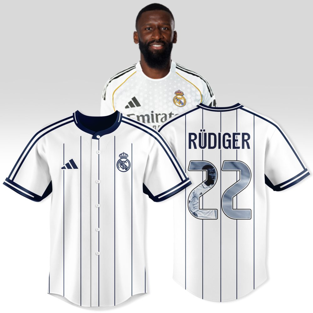Real Madrid Rüdiger #22 Jersey - Official Adidas Home Kit 2023/24 - Authentic Fan Gear