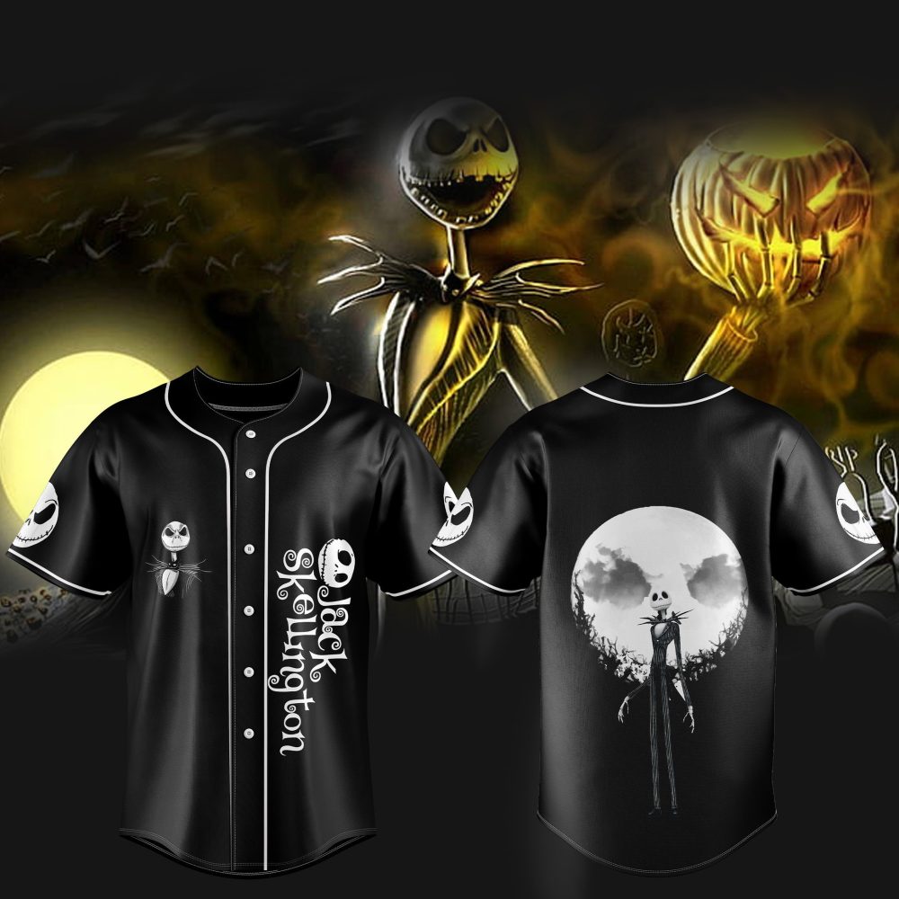 Spooky Jack Skellington Baseball Jersey - Halloween Special Edition Top