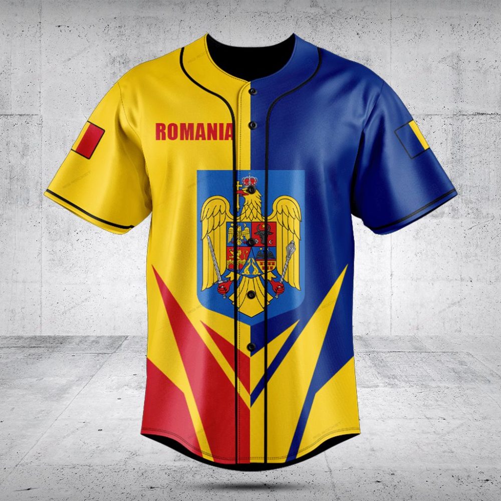 Vibrant Romania Flag Baseball Jersey – Unisex Sportswear With National Emblem