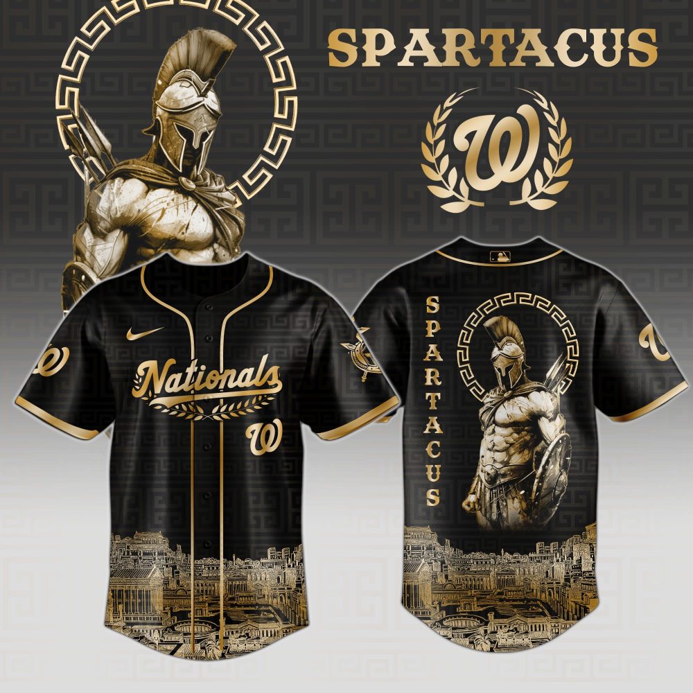 Spartacus Warrior Baseball Jersey - Bold Black &amp; Gold Design For Fans