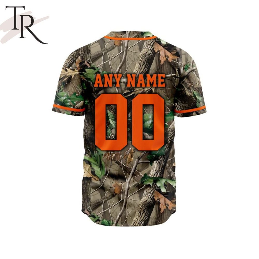 Camouflage Baseball Jersey - Stylish Outdoor Sports Tee With Red Lettering