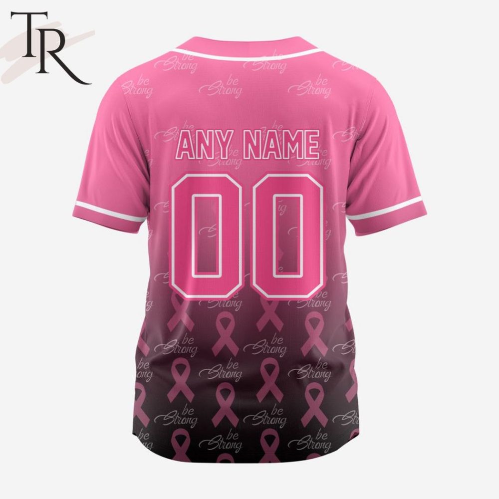 Support Breast Cancer Awareness: Pink Ribbon Baseball Jersey – Be Strong, Stylish &amp; Comfortable!